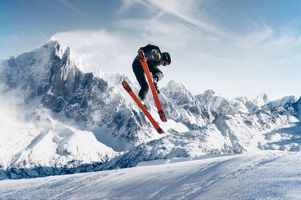 Winter sports in the mountains