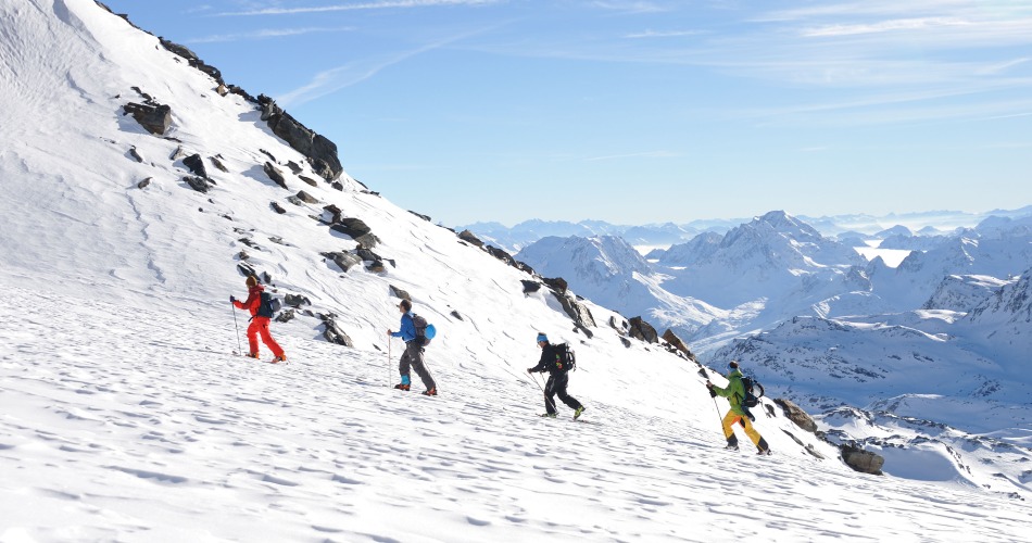 Val thorens randonnee en montagne hiver