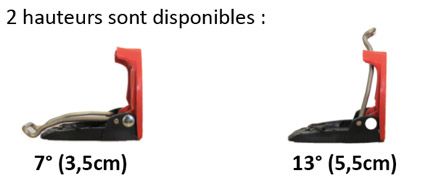 2 hauteurs de cale de montée